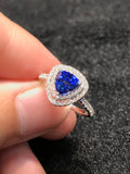 Natural Blue Sapphire Ring 1.43ct set with 0.47ct natural diamonds in 18k white gold