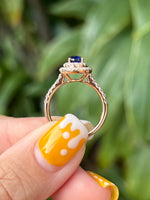 Natural Blue Sapphire 1.02ct Ring Set With Natural Diamond In 18K Rose Gold Gemstone Fine Jewellery Singapore