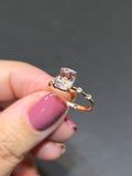 Natural Pink Tourmaline 1.86ct Ring Set With Natural Diamonds In 18K Rose Gold Gemstone Fine Jewellery Singapore