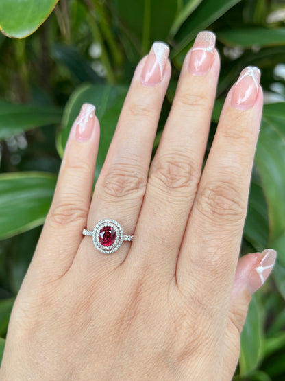Natural Red Spinel 1.05ct Ring