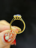 Natural Tanzanite 1.3ct Ring Set With Natural Diamonds In 18K Yellow Gold Gemstone Fine Jewellery Singapore
