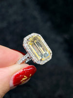 Natural Unheated Yellow Sapphire 9.51ct Ring Set With Natural Diamond In 18K White Gold Gemstone Fine Jewelry Singapore