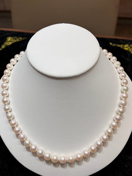 Natural Akoya Pearl Necklace 8.5-9mm Gemstone Fine Jewellery Singapore