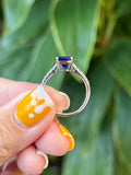Natural Tanzanite 2.84ct Ring Set With Natural Diamonds In 18K White Gold Gemstone Fine Jewellery Singapore