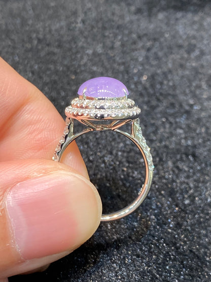 Natural Type A Lavendar Jadeite Ring
