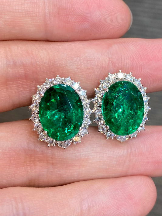 Natural Emerald 15.17ct Earrings