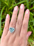 Natural Aquamarine 5.34ct Ring Set With Natural Diamonds In 18K White Gold Gemstone Fine Jewellery Singapore