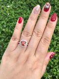 Natural Tourmaline 2.94ct Ring set with Natural Diamond in 18K White Gold Gemstone Jewelry