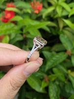 Natural Tourmaline 3.98ct Ring set with Natural Diamonds in 18K White Gold Gemstone Jewelry