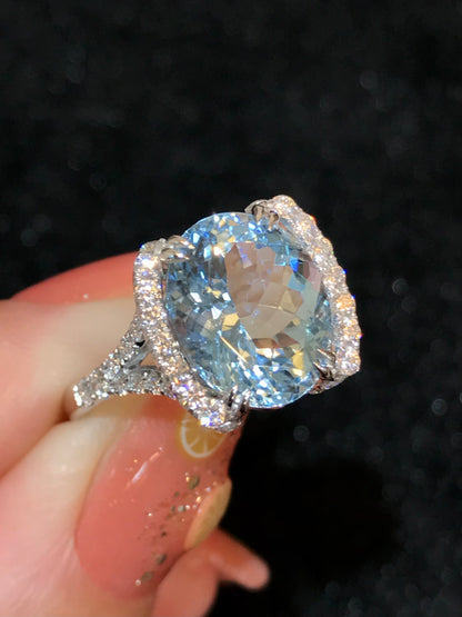 Natural Aquamarine 4.10ct Ring