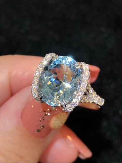 Natural Aquamarine 4.10ct Ring
