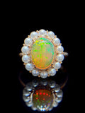 Natural Opal 1.59ct Ring Set With Natural Diamonds In 18K Rose Gold Gemstone Fine Jewellery Singapore