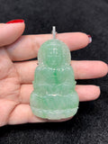 Natural Type A Jadeite Pendant set with 0.10ct Natural Diamonds in 18K White Gold Gemstone Jewelry Singapore